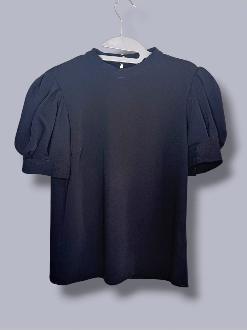 Express Navy Blue Short Sleeve Peplum Top Size Small